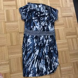 Bcbg blue brushstroke dress